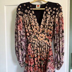 Farm Rio Floral Rainbow Garden Mini Dress